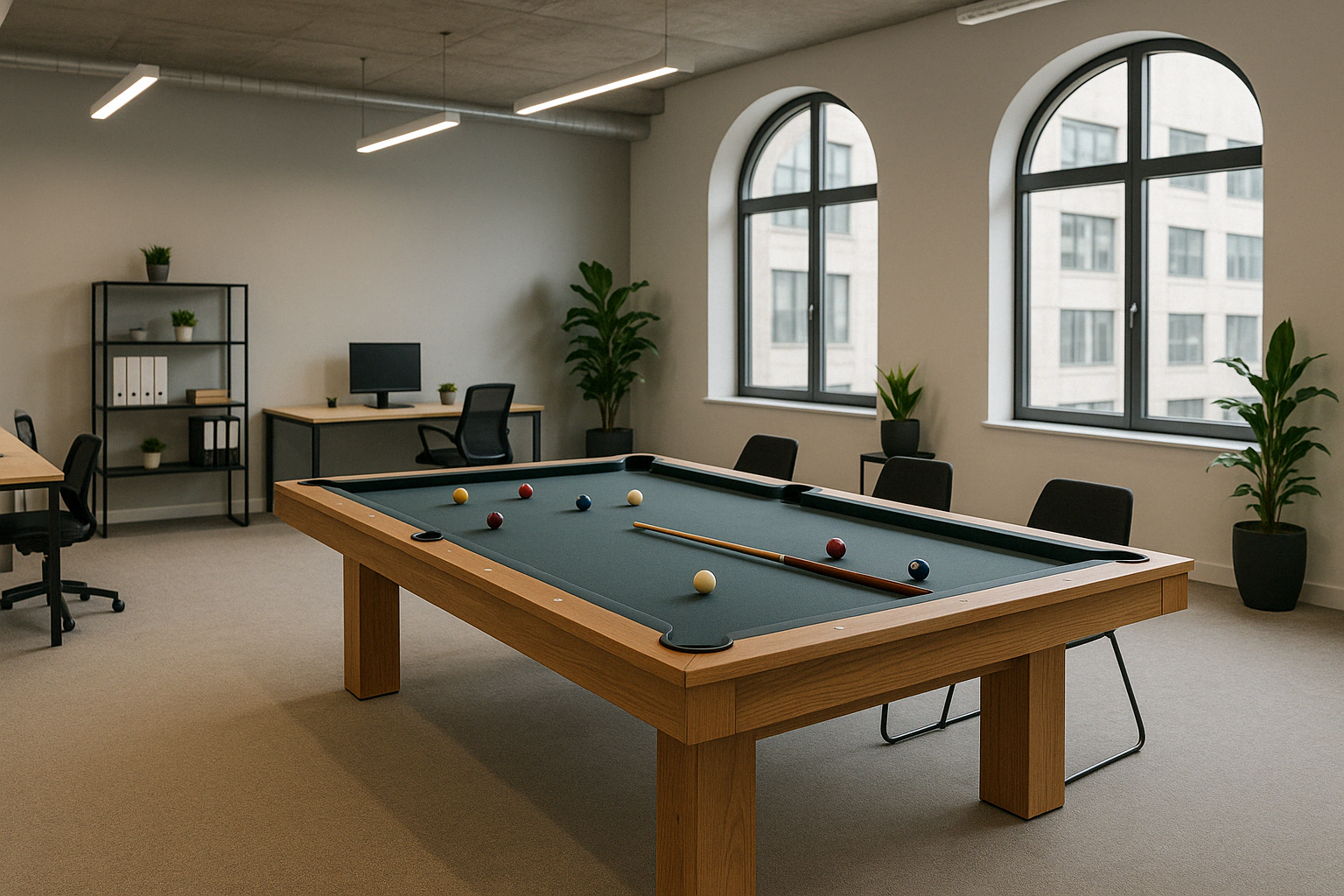 Modernes Büro mit Billardtisch